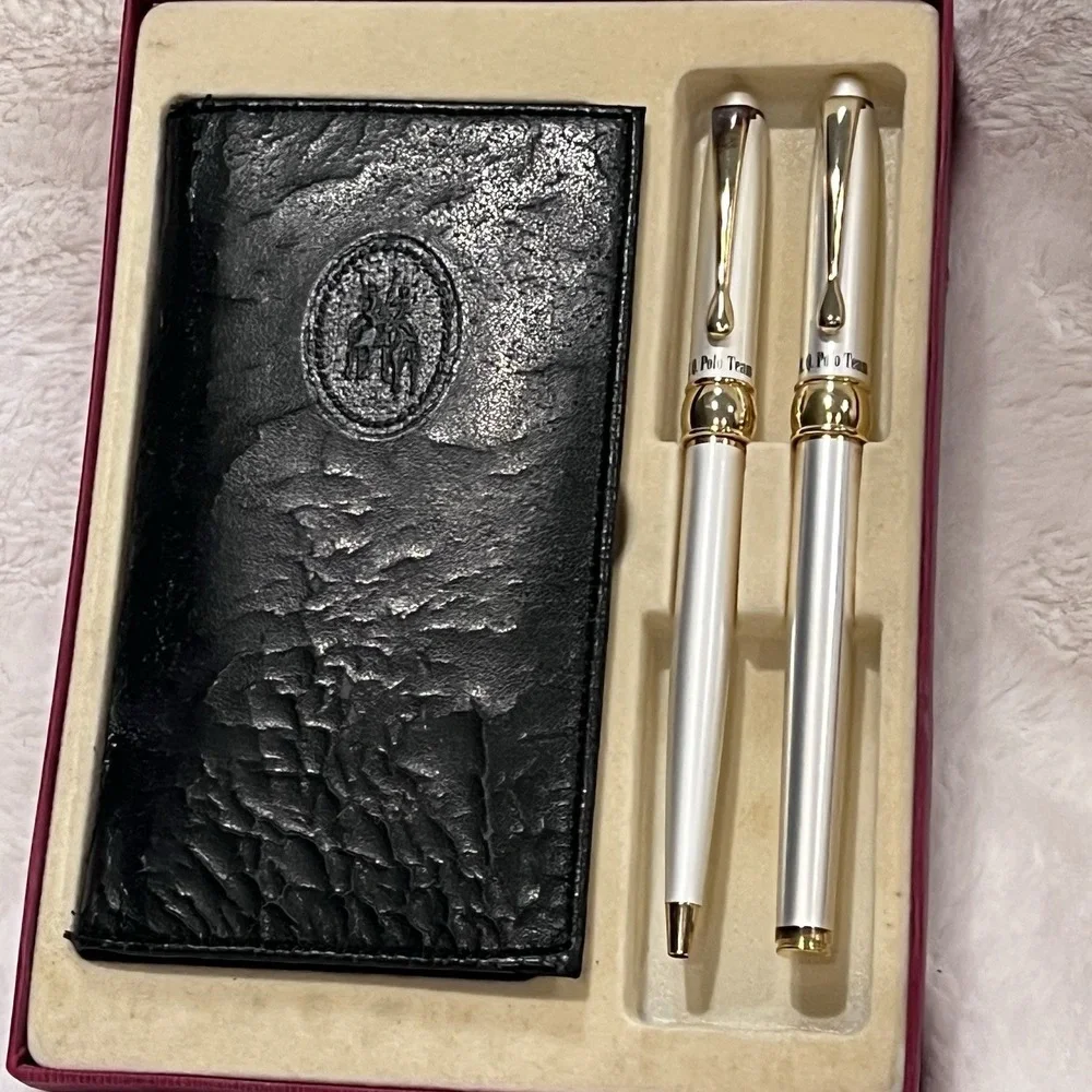 Vintage Silver & Gold Pen Set With Calculator And Ruler - Calculator Not Working